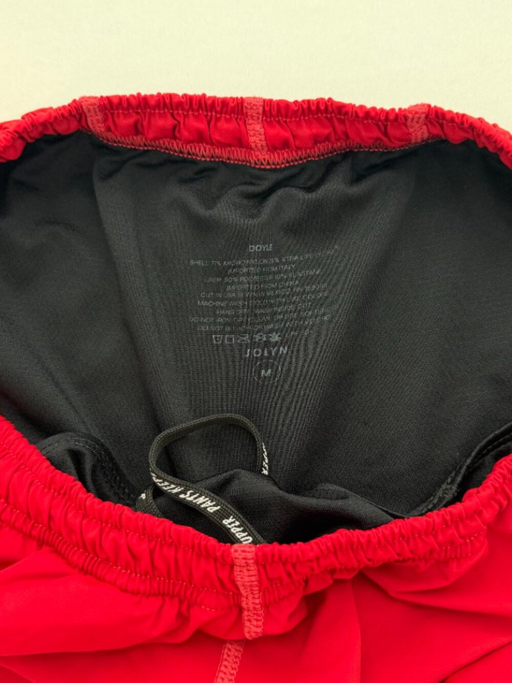 Jolyn Red Running Shorts Medium Athletic Track Gym Activewear Dolphin Hem - Picture 3 of 7